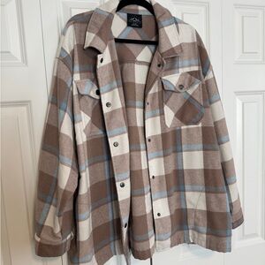 Plaid Button Down Shirt - Brown and Blue